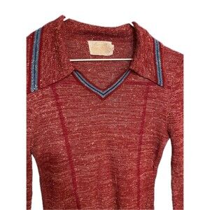 Vintage 1970s Acrylic Sweater - Sheridan Creations - Wine Red Unisex